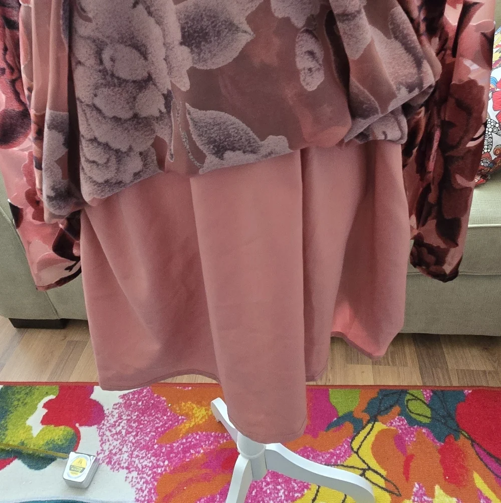 Floral Velvet Dress in Pink Combo - Picture 9 of 11